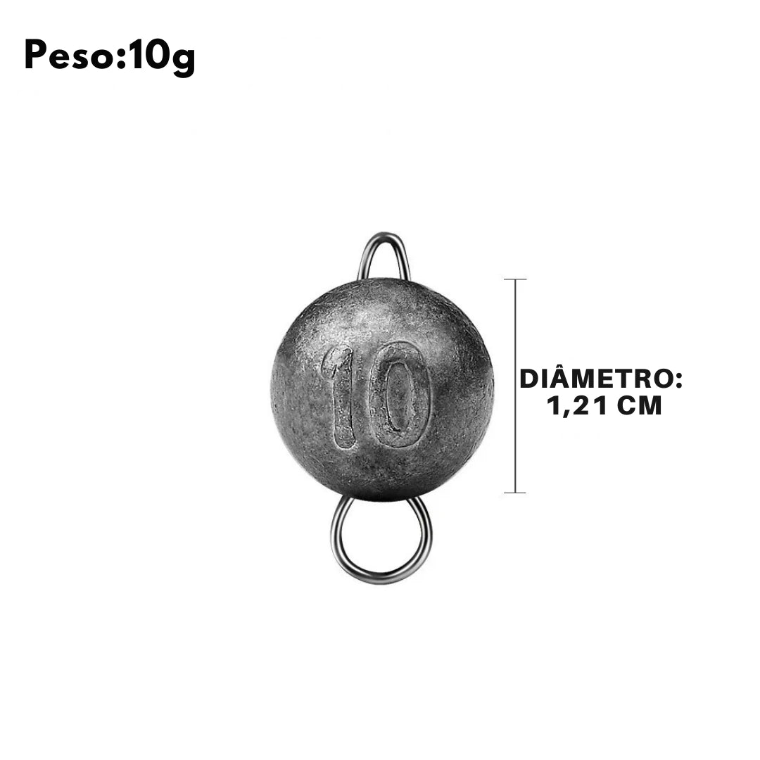 Chumbada de Pesca Oval de Carbono