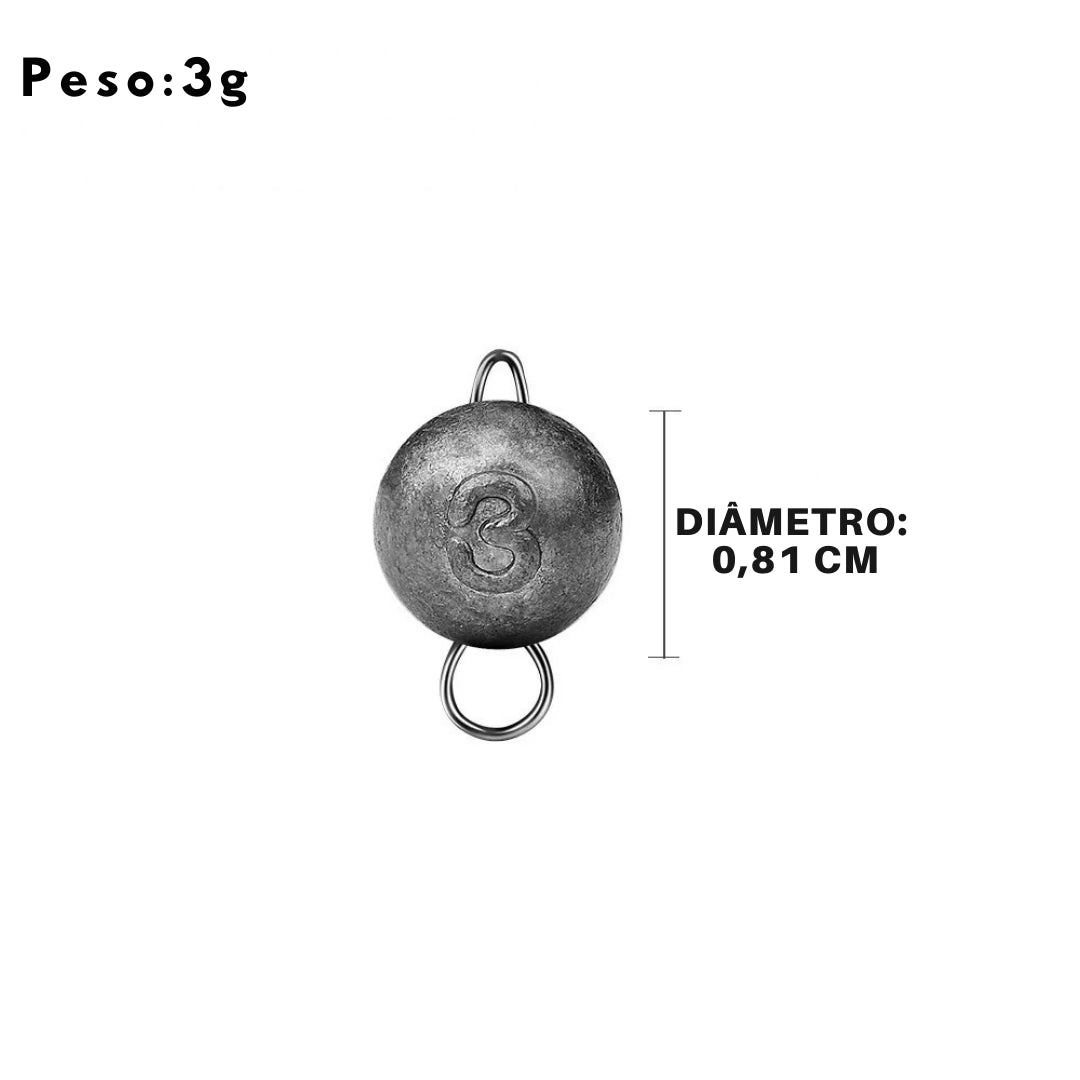 Chumbada de Pesca Oval de Carbono