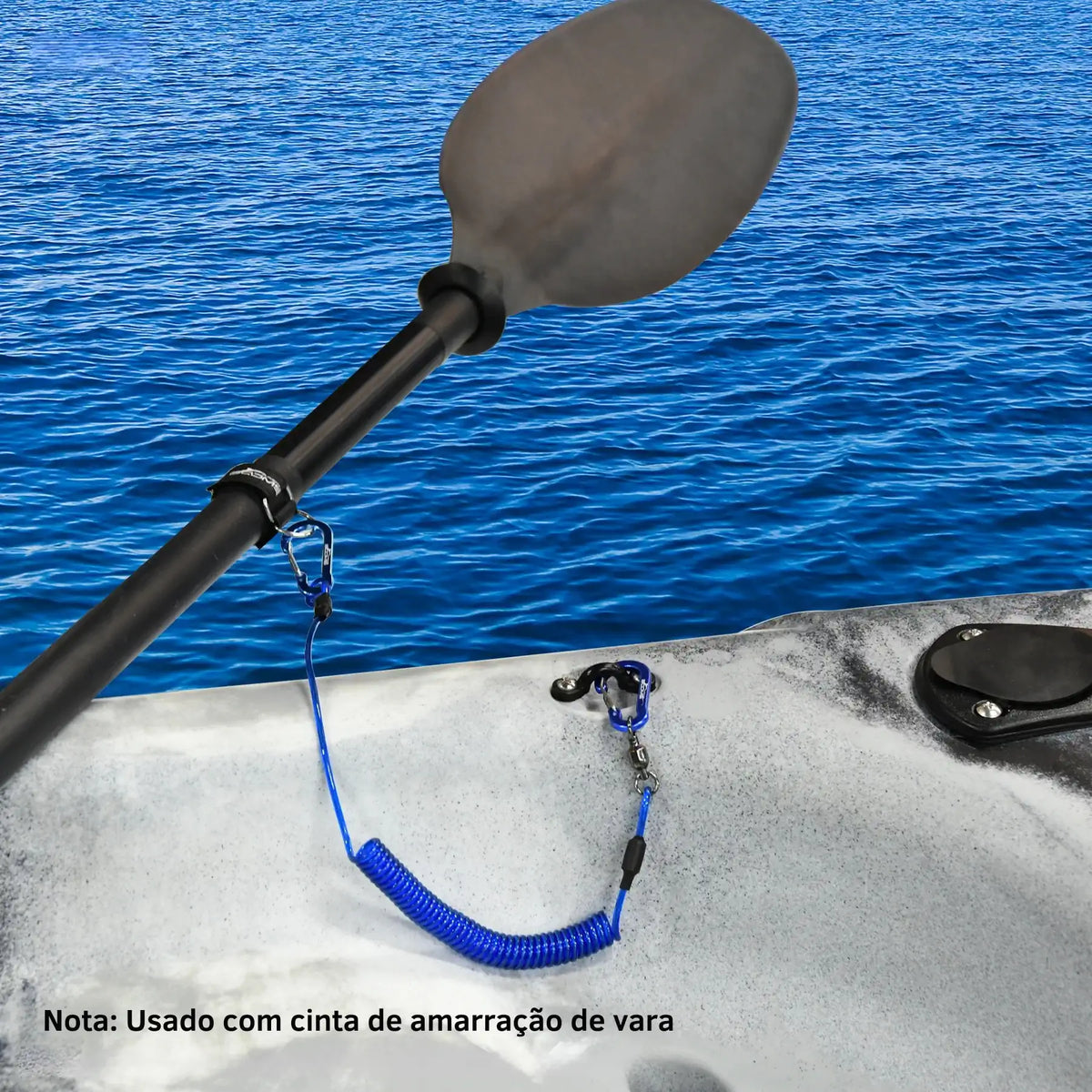 Cordão Elástico Espiral Pesca com Dois Mosquetões para Redes e Botes - Águas Nobres