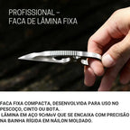 Faca Fixa Compacta em Aço Inoxidável