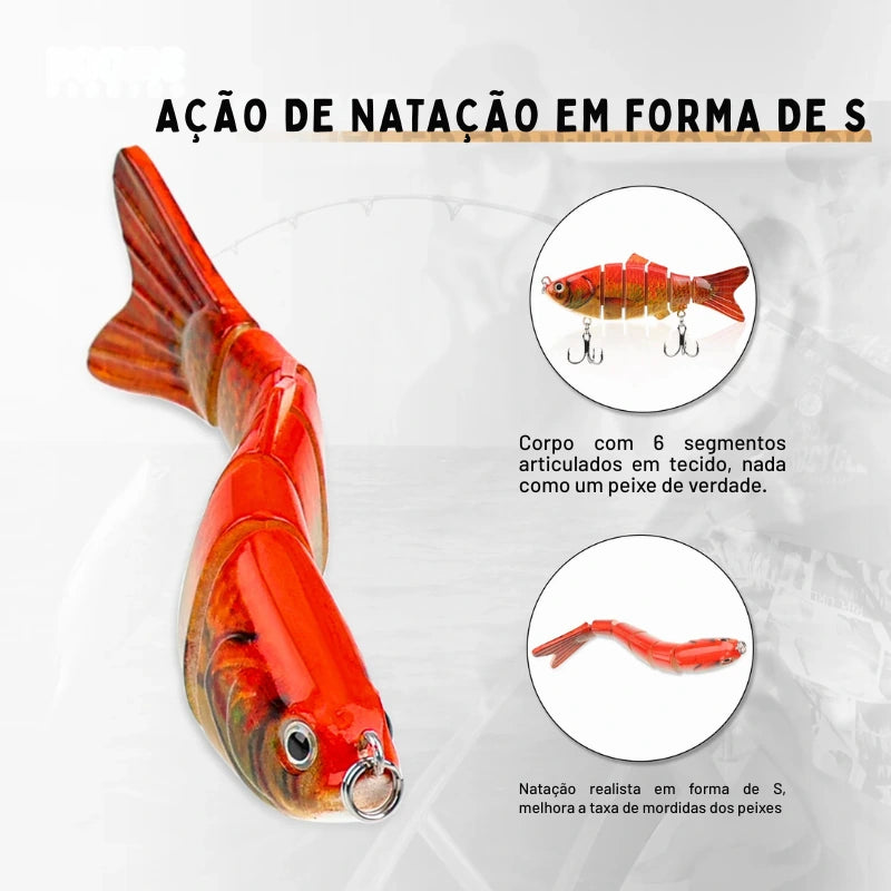 Isca Artificial Articulada Swimbait com Anzóis para Pesca de Pike - Águas Nobres
