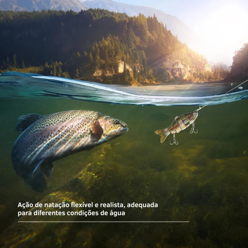 Isca Artificial Articulada Swimbait com Anzóis para Pesca de Pike - Águas Nobres