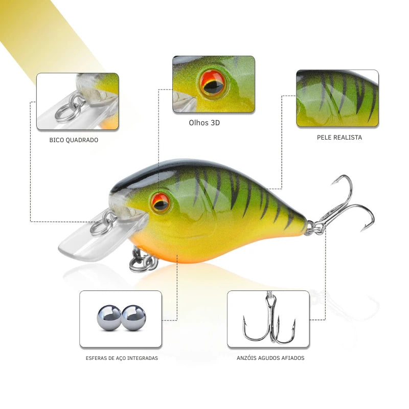 Isca Artificial CB1 7cm 12g Wobbler Flutuante - Águas Nobres