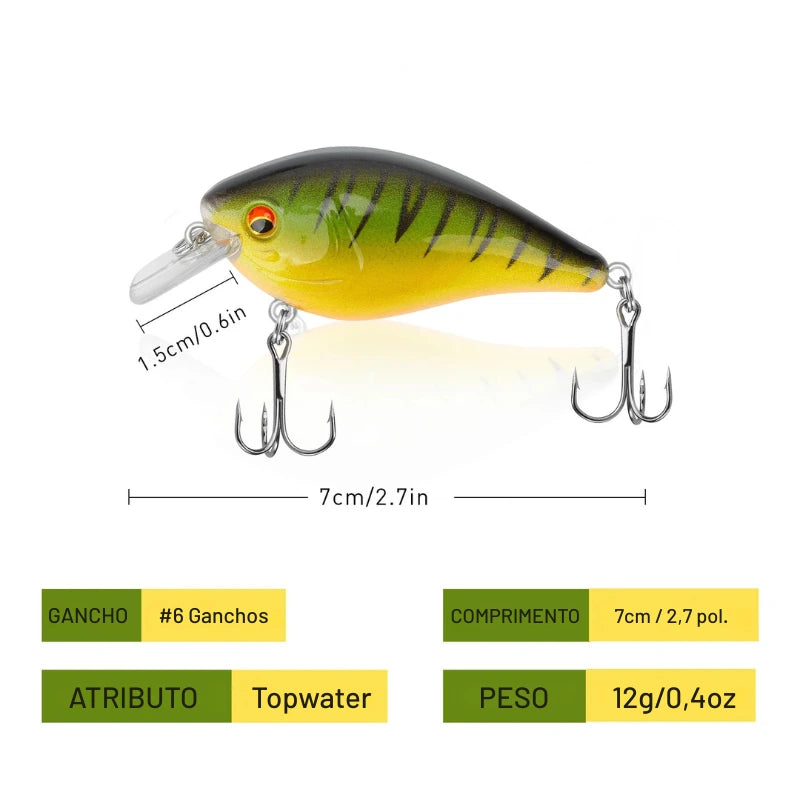 Isca Artificial CB1 7cm 12g Wobbler Flutuante - Águas Nobres
