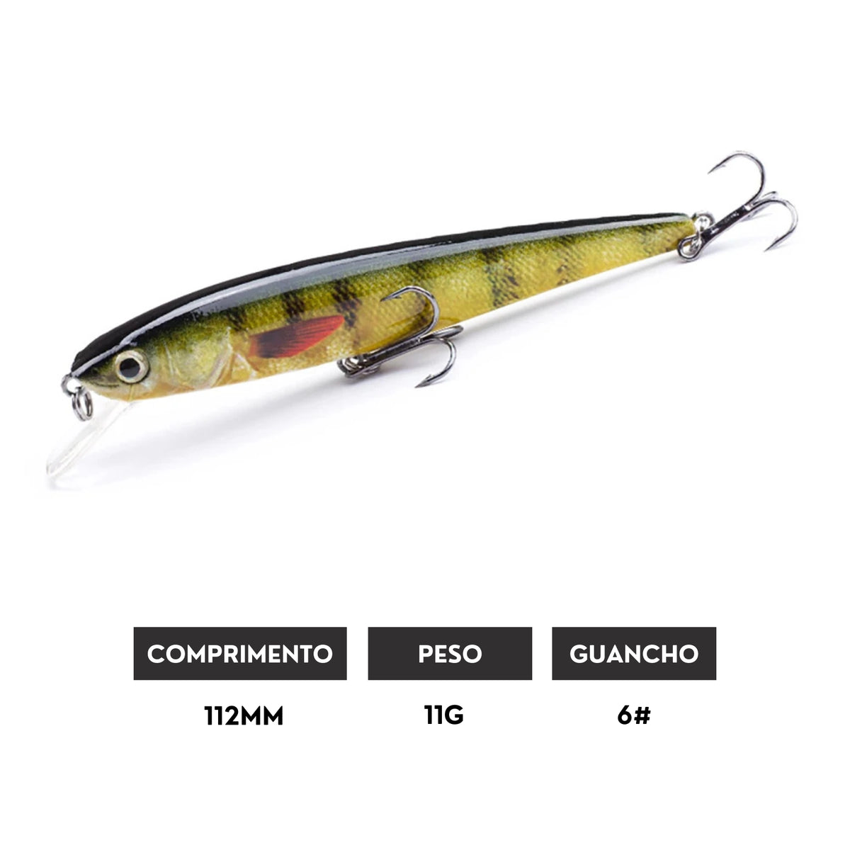Isca Artificial Floating Minnow 112mm 11g com Ação Realista - Águas Nobres
