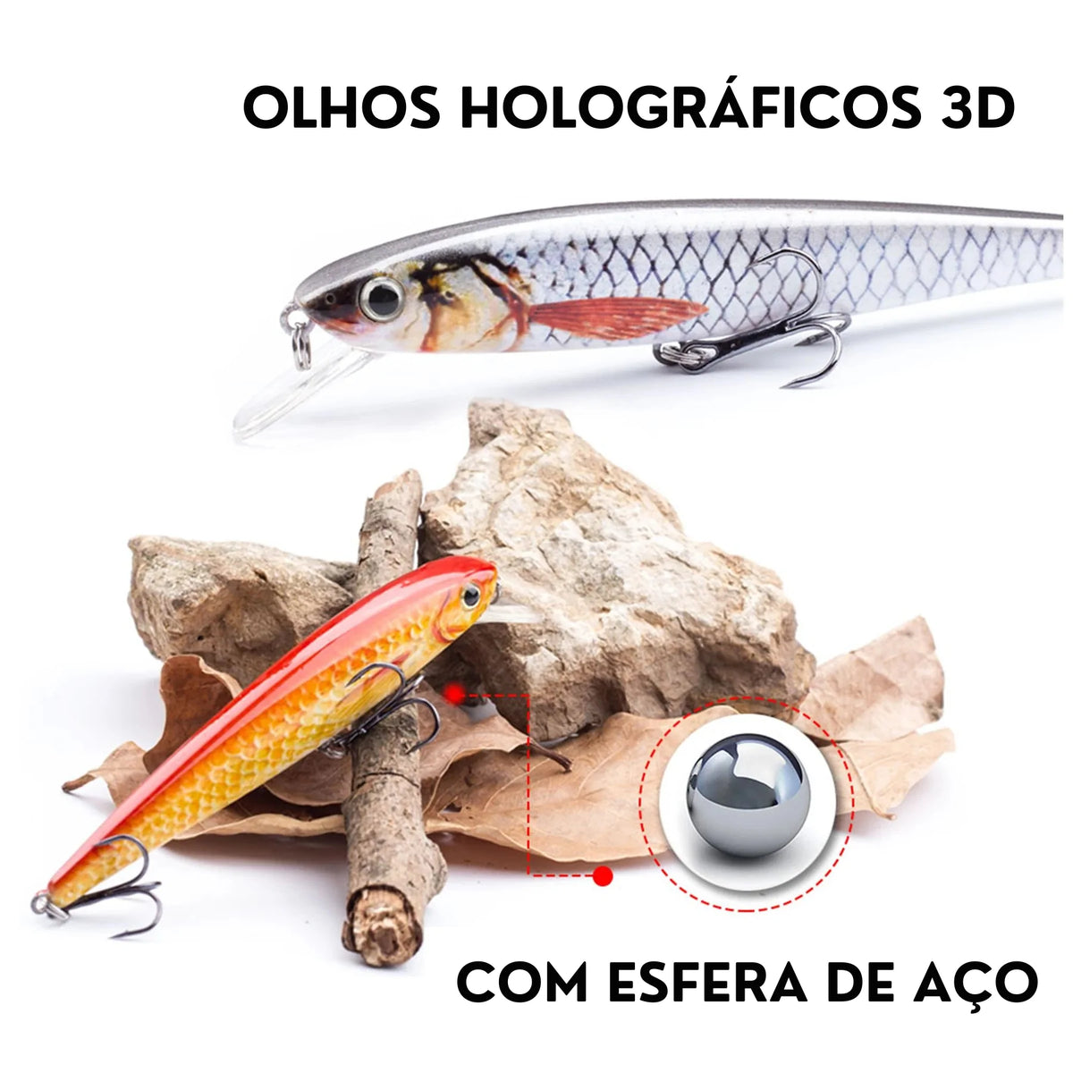 Isca Artificial Floating Minnow 112mm 11g com Ação Realista - Águas Nobres