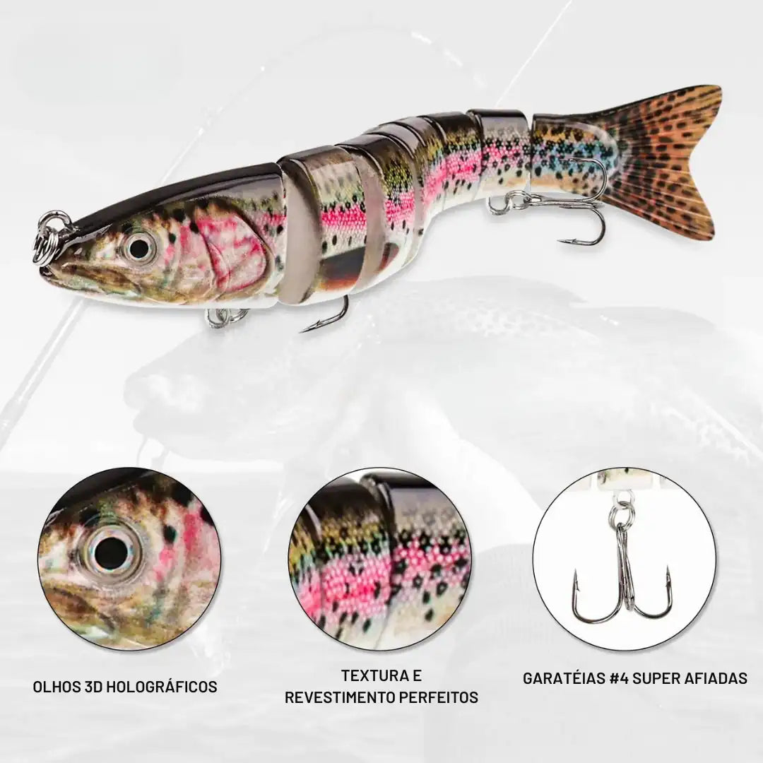 Isca Artificial Swimbait Multiarticulada 8 Segmentos - Águas Nobres