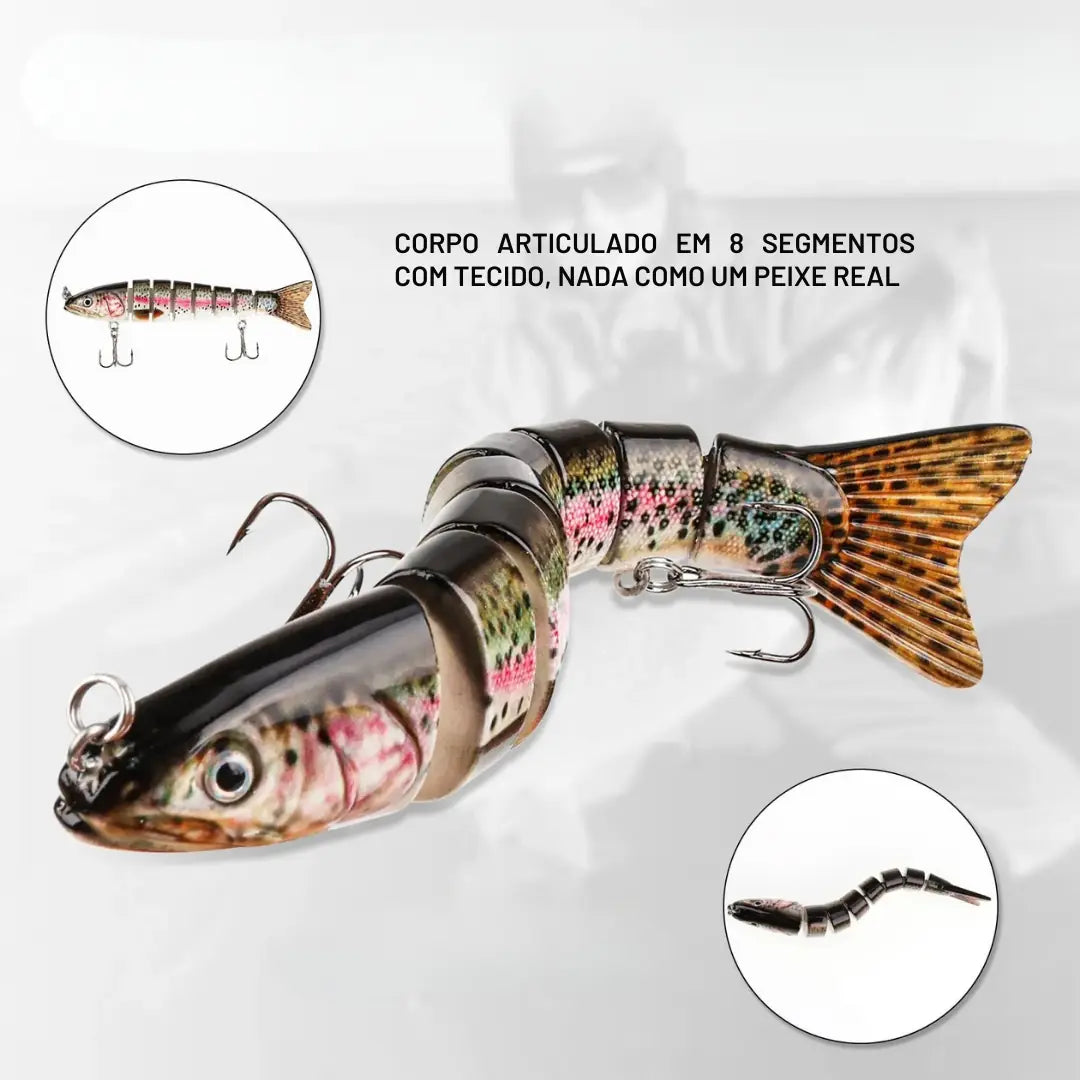 Isca Artificial Swimbait Multiarticulada 8 Segmentos - Águas Nobres
