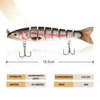 Isca Artificial Swimbait Multiarticulada 8 Segmentos - Águas Nobres