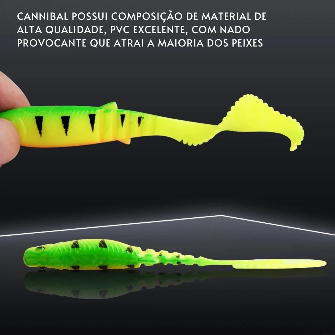 Isca Artificial Soft Bait Cannibal Curved Tail