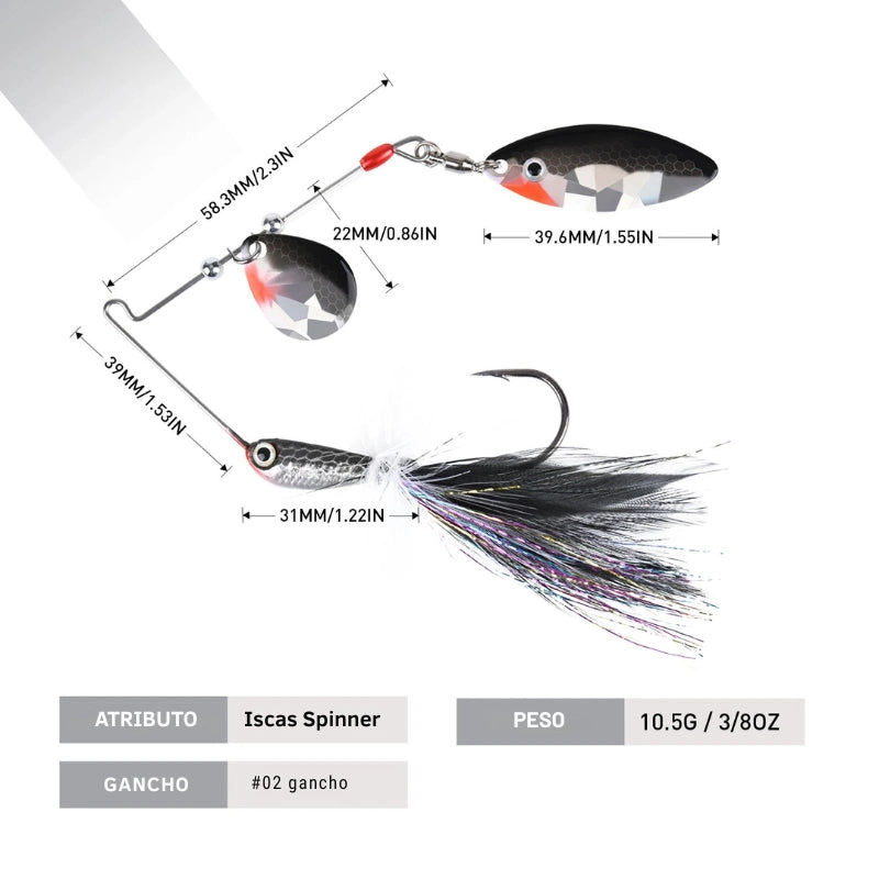 Isca Artificial SP1 Jig 10g com Anzol Triplo e Pena - Águas Nobres