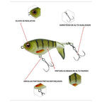 Isca Artificial Topwater com Cauda Rotativa