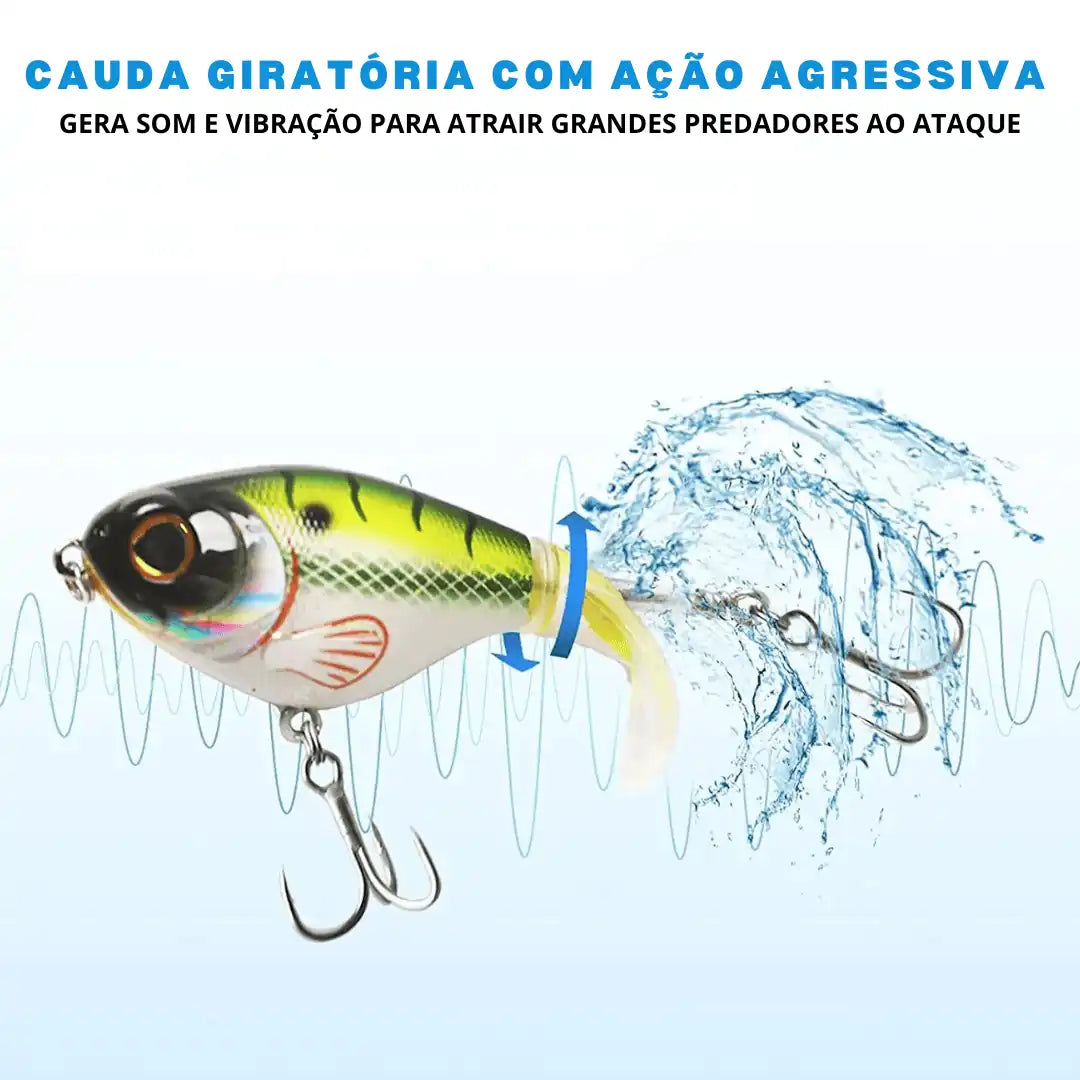 Isca Artificial Topwater com Cauda Rotativa