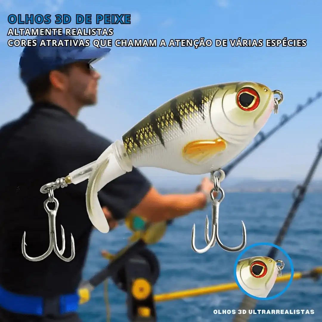 Isca Artificial Topwater com Cauda Rotativa