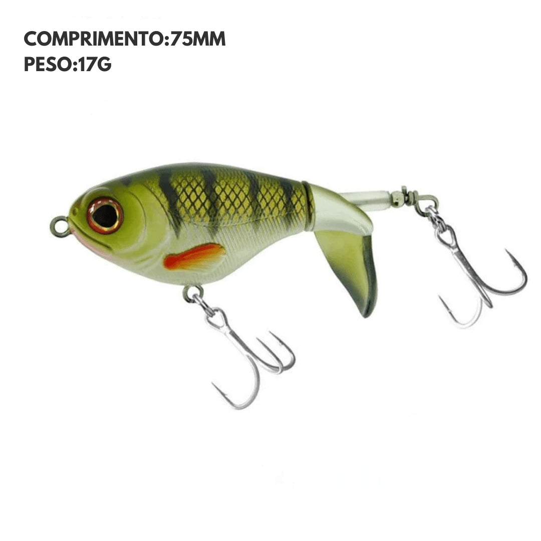 Isca Artificial Topwater com Cauda Rotativa