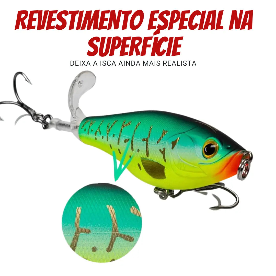 Isca Artificial Topwater com Cauda Rotativa - Águas Nobres