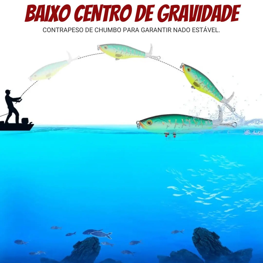 Isca Artificial Topwater com Cauda Rotativa - Águas Nobres