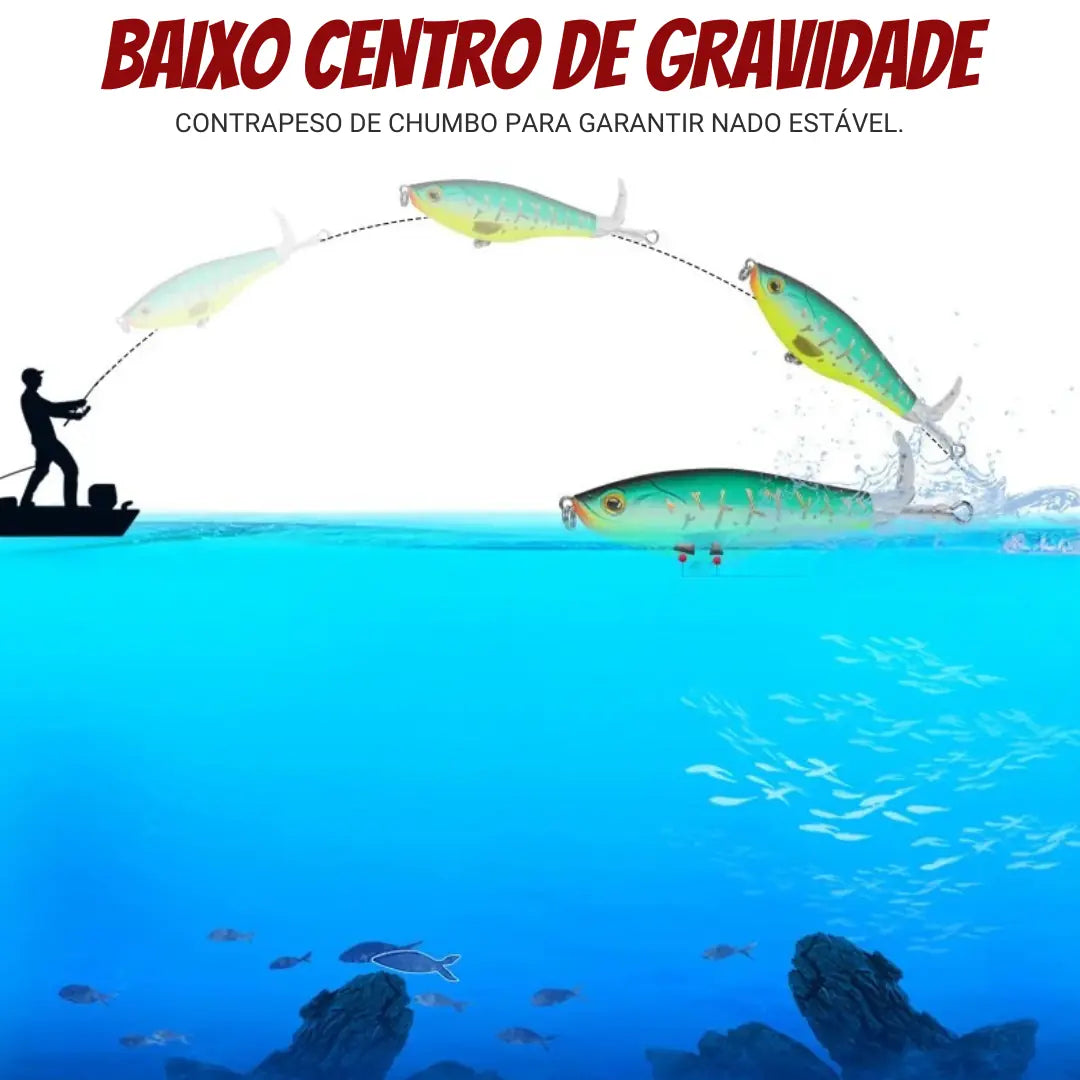 Isca Artificial Topwater com Cauda Rotativa - Águas Nobres