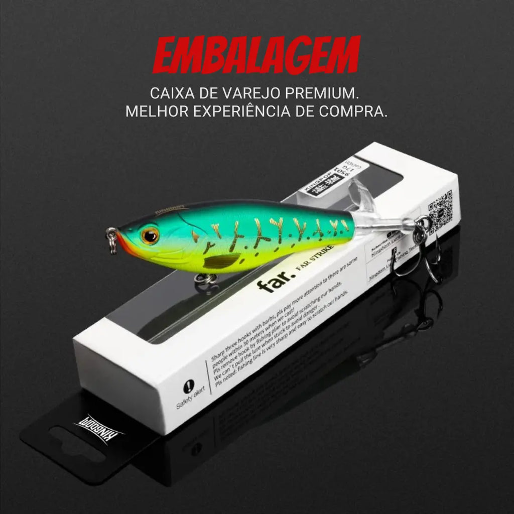 Isca Artificial Topwater com Cauda Rotativa - Águas Nobres