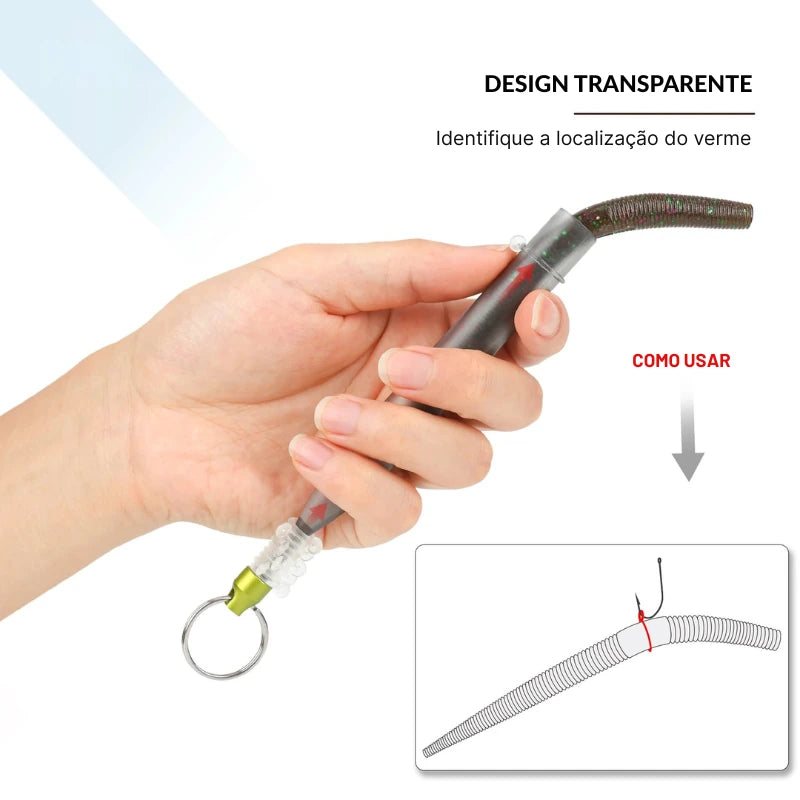 Isca Minhoca Noodle Soft Bait 10pcs com Tubo para Pesca - Águas Nobres