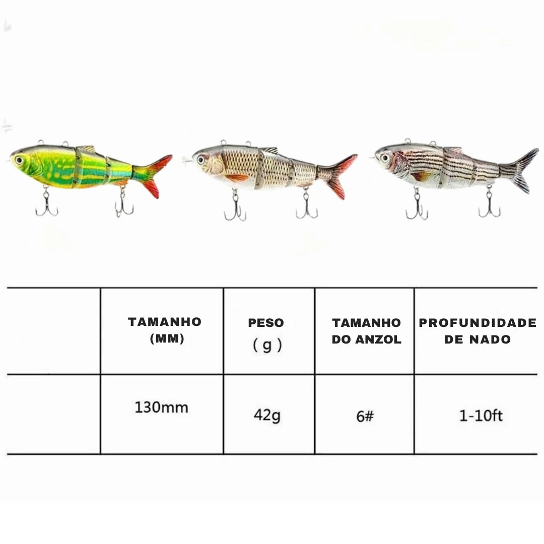 Isca Robótica Multiarticulada Recarregável com LED