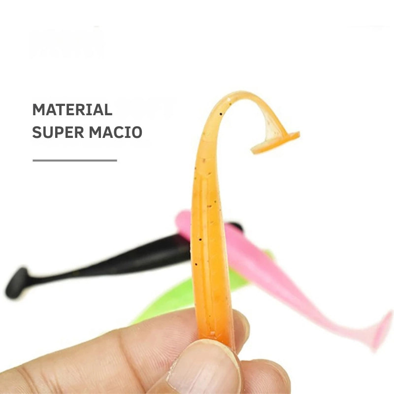 Isca Soft Worm T Tail 20pcs para Pesca - Águas Nobres