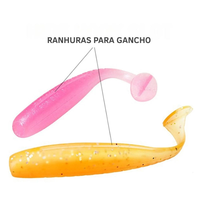 Isca Soft Worm T Tail 20pcs para Pesca - Águas Nobres