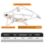Isca Artificial Sinking com Olhos 3D Realistas