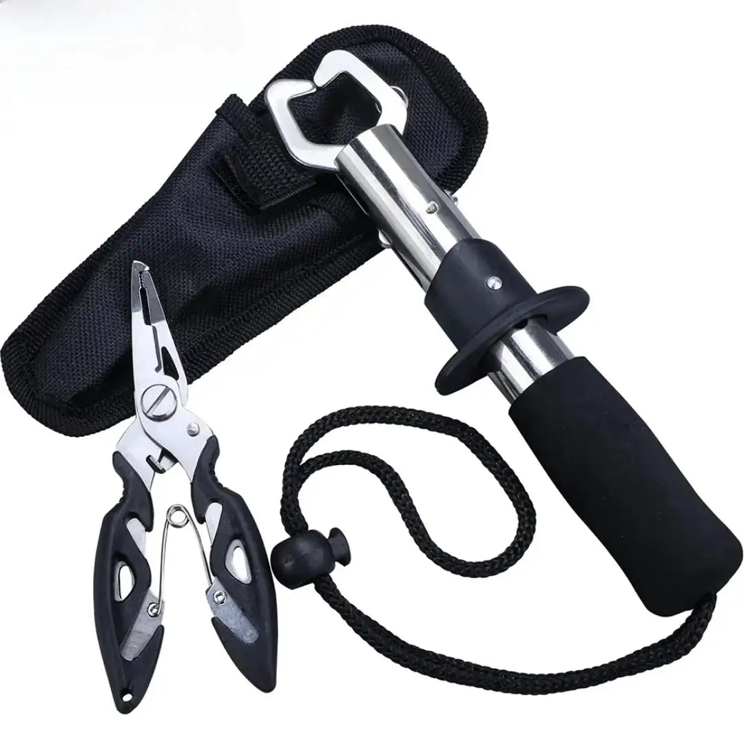 Kit Pegador de Peixe e Alicate em Aço Inox