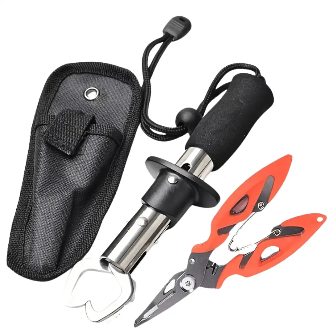 Kit Pegador de Peixe e Alicate em Aço Inox