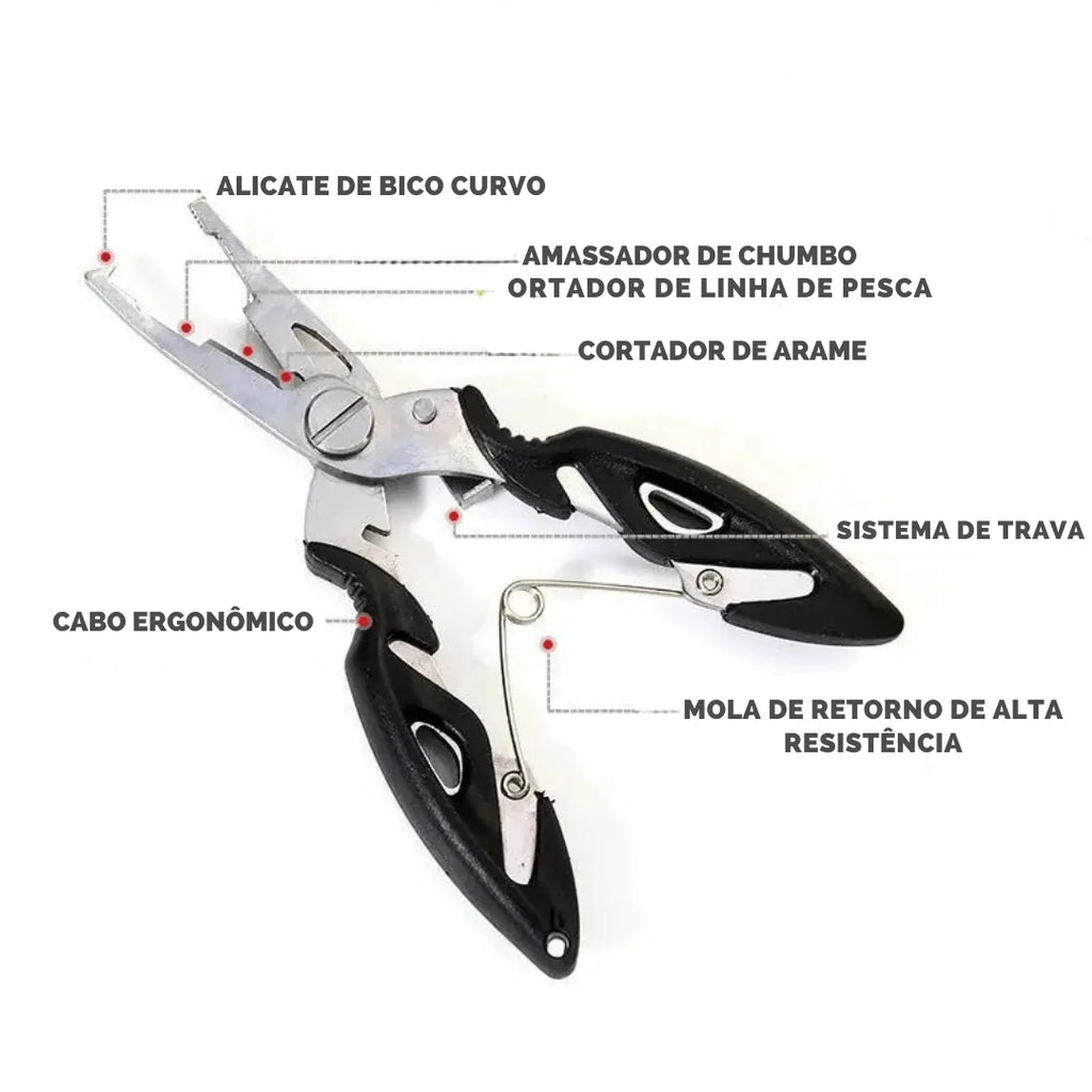 Kit Pegador de Peixe e Alicate em Aço Inox