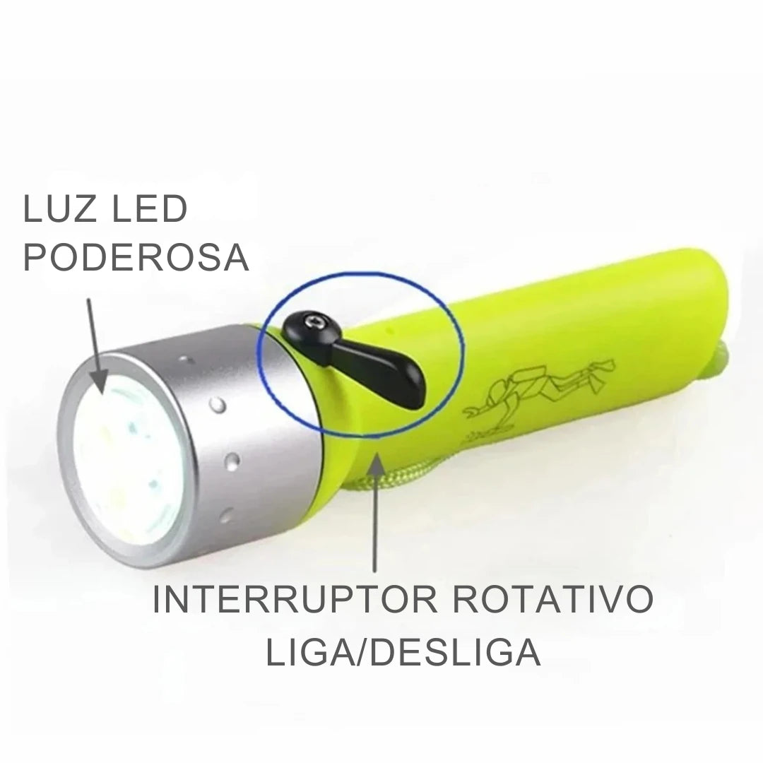 Lanterna LED Subaquática Portátil à Prova d’Água