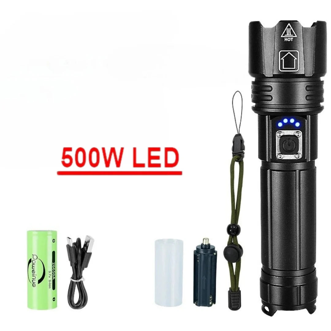 Lanterna LED Recarregável Ultra Potente com Zoom Ajustável