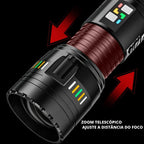 Lanterna LED Tática Recarregável Super Brilhante