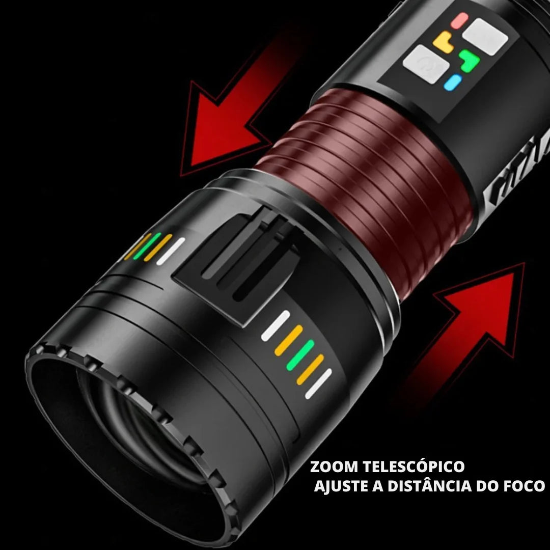 Lanterna LED Tática Recarregável Super Brilhante