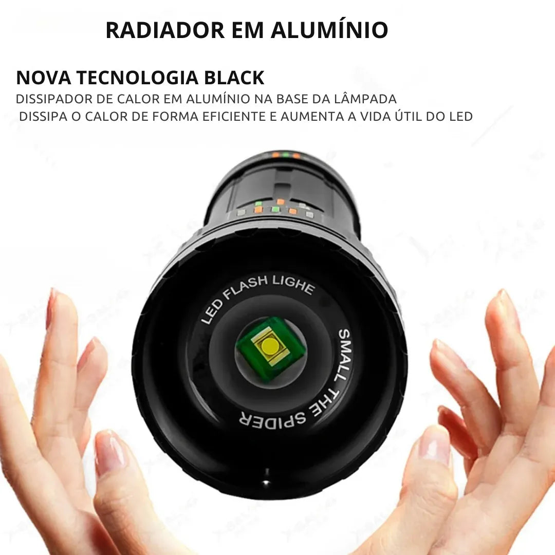 Lanterna LED Tática Recarregável Super Brilhante