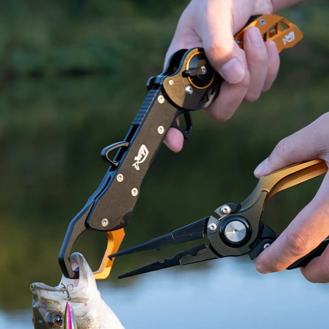 Alicate de Pesca Dobrável em Liga de Alumínio com Cortador e Grip