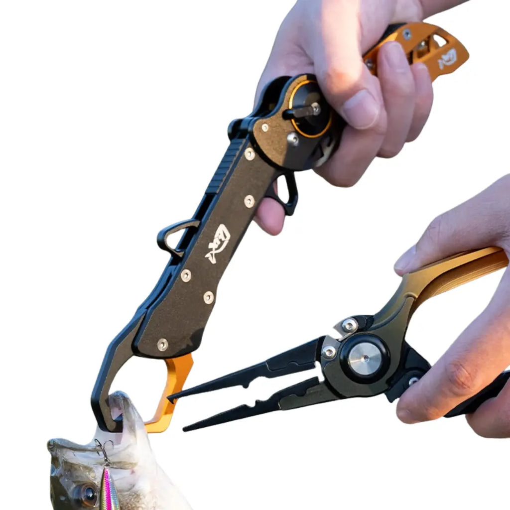Alicate de Pesca Dobrável em Liga de Alumínio com Cortador e Grip