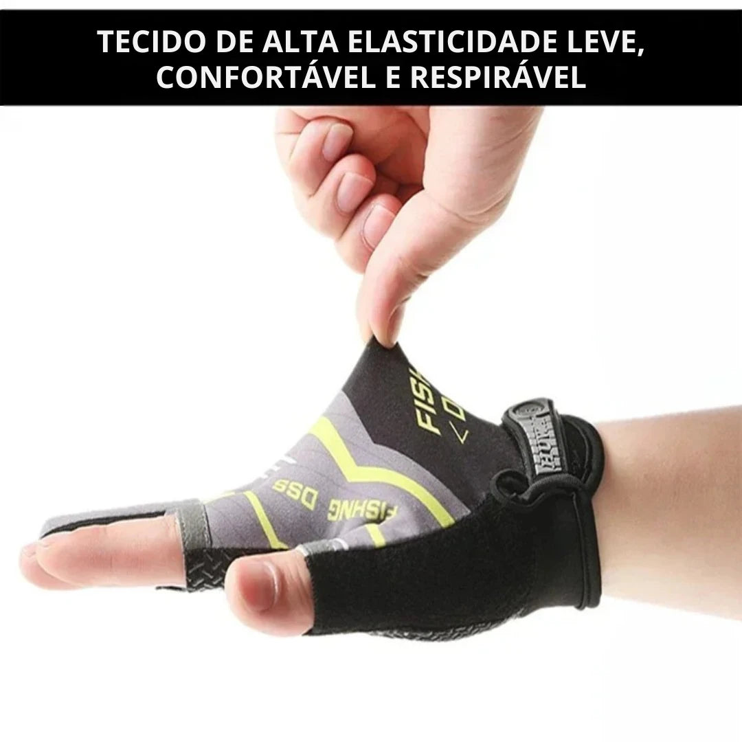 Luvas de Pesca com Proteção Solar e Antiderrapante
