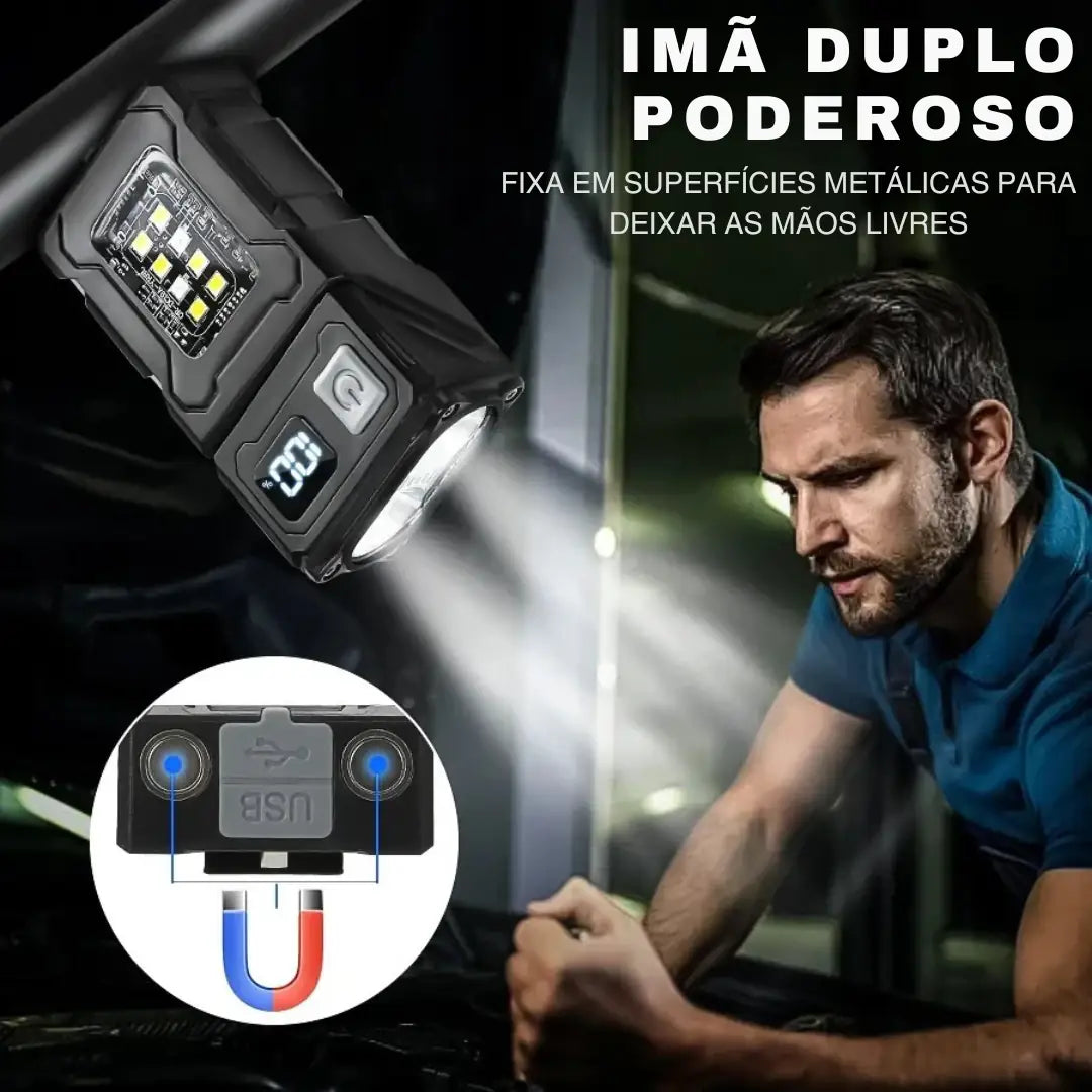Mini Lanterna LED Recarregável USB Portátil
