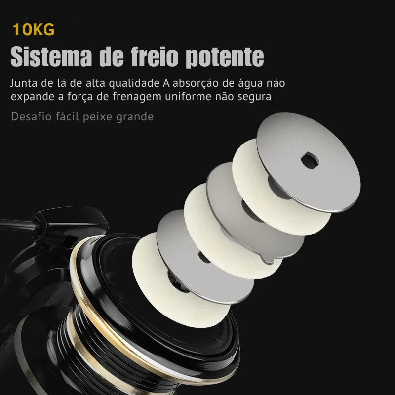Molinete Spinning AC3000, AC4000 e AC5000 com Drag Máximo de 8KG - Águas Nobres