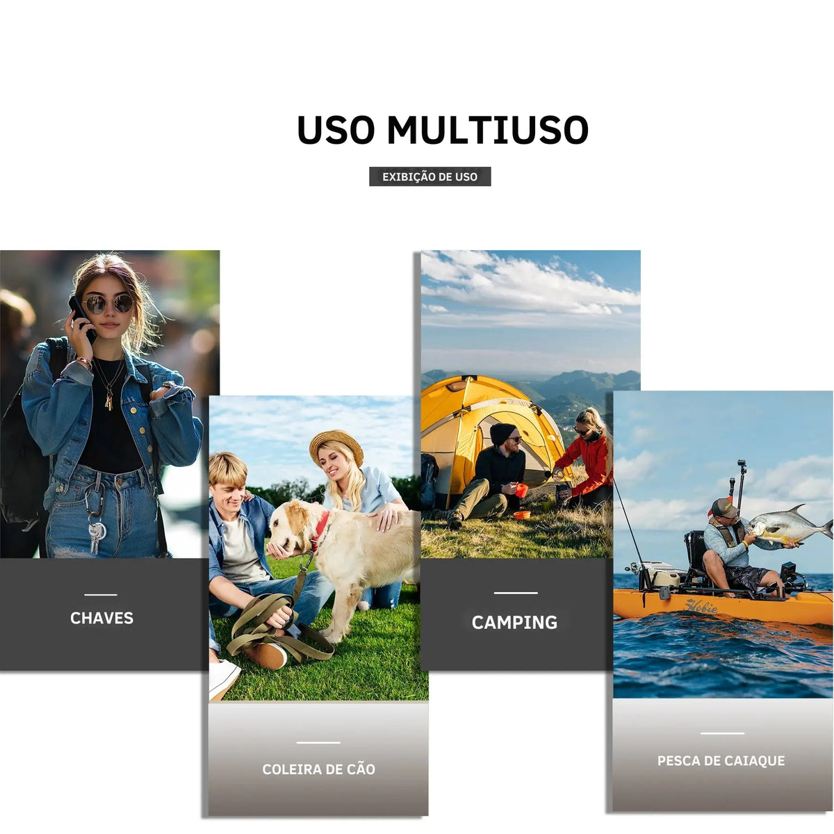 Mosquetão de Alumínio 12KN para Pesca e Camping com Argolas 2pcs/4pcs - Águas Nobres