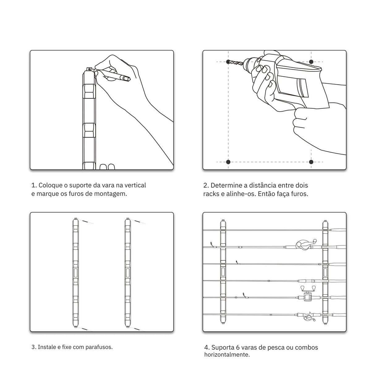 Suporte Modular para Varas de Pesca - Águas Nobres