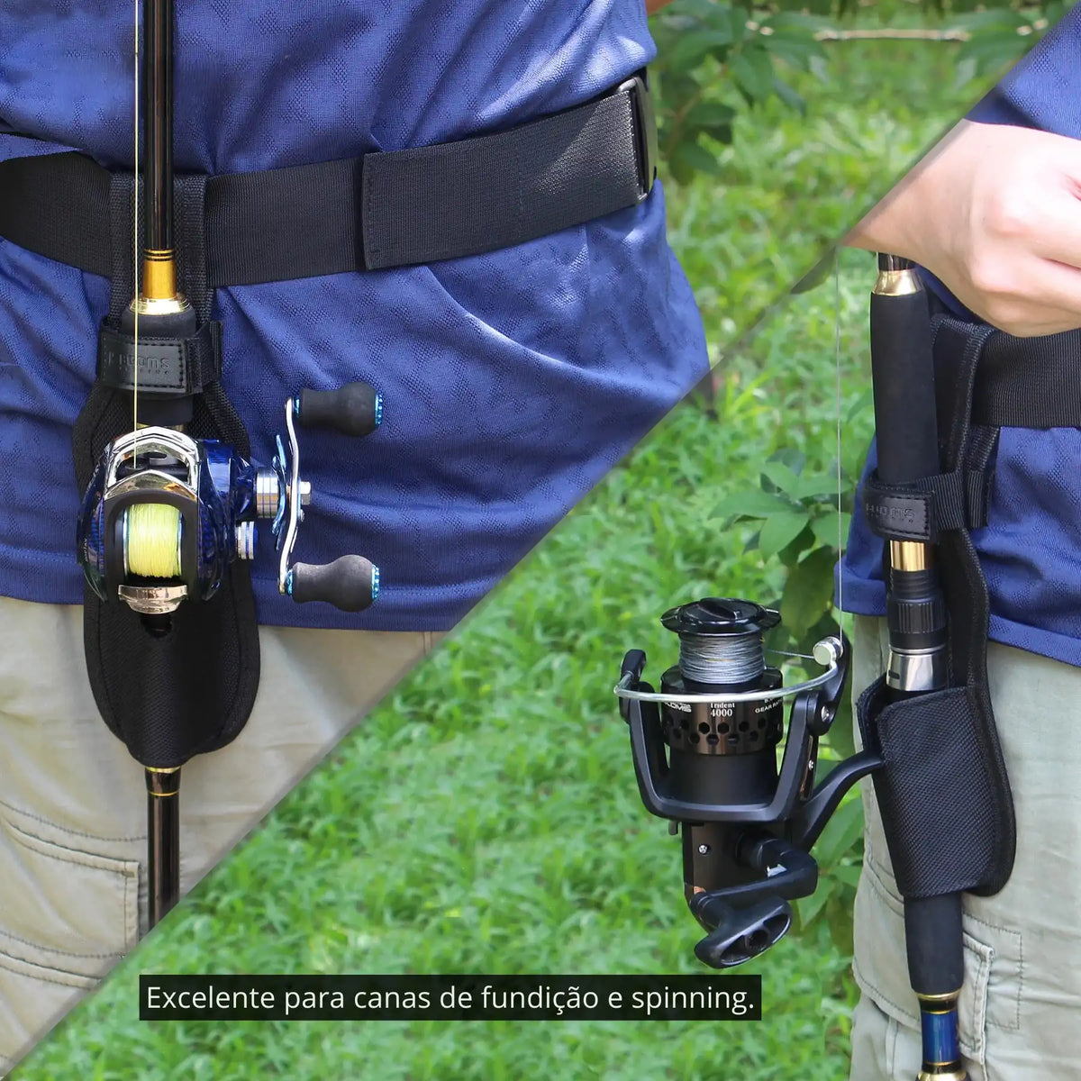 Suporte para Vara de Pesca em Nylon com Capa para Armazenamento - Águas Nobres