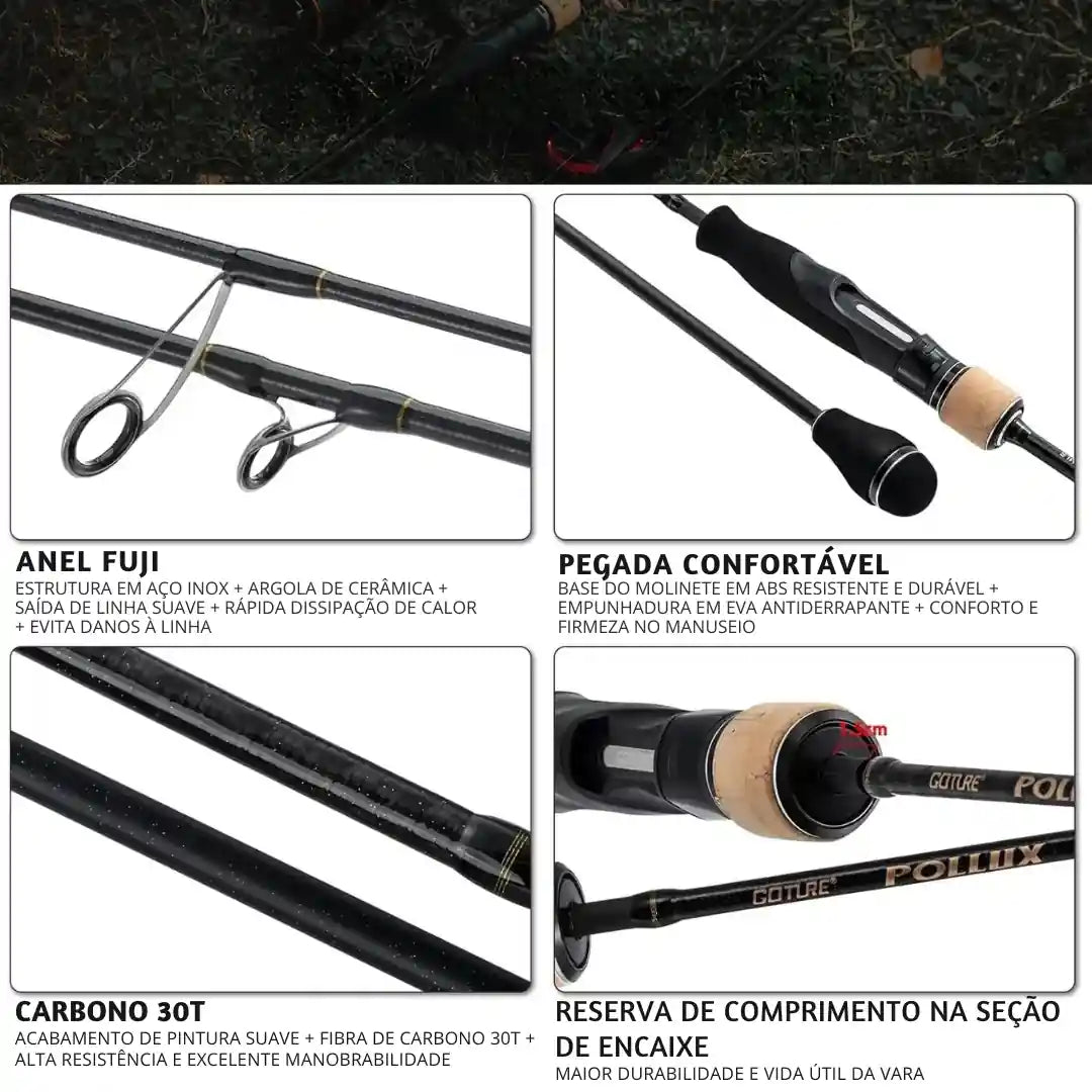 Vara Jigging em Carbono com Anéis Fuji