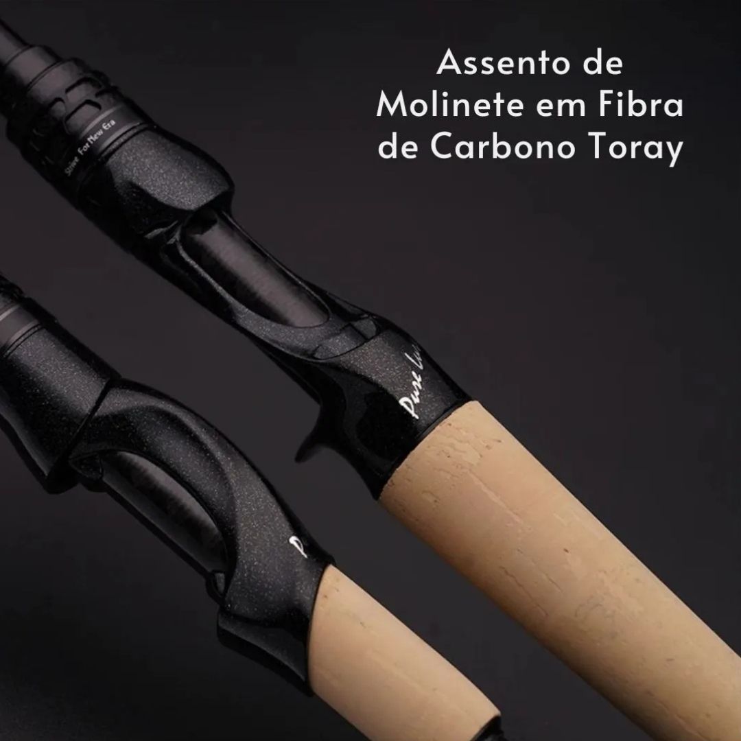 Vara de Pesca Preta Fibra de Carbono Alta Resistência
