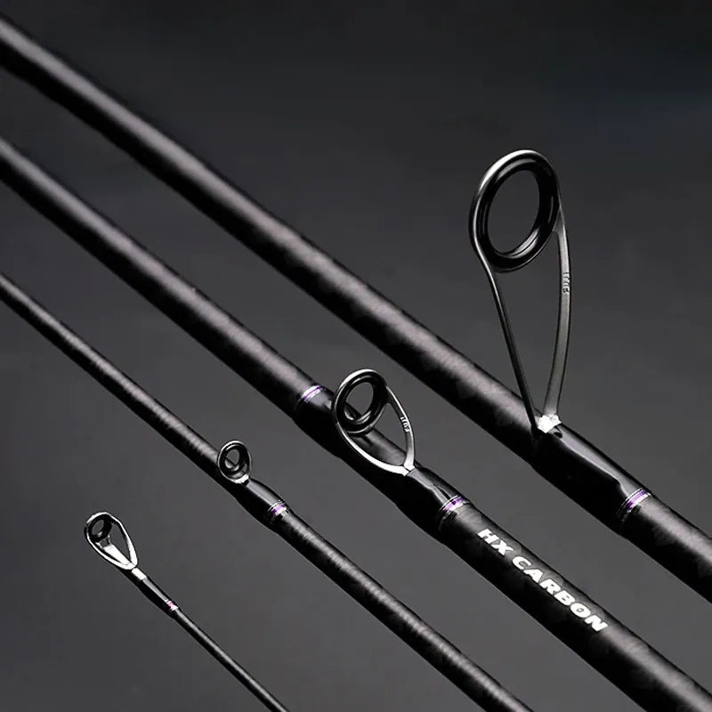 Vara de Pesca Preta Fibra de Carbono Alta Resistência