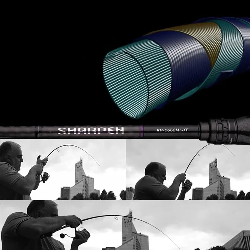 Vara de Pesca Preta Fibra de Carbono Alta Resistência