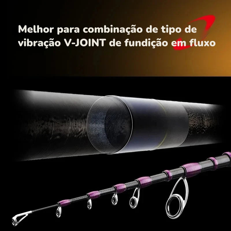 Vara de Pesca Telescópica em Carbono – Spinning e Casting