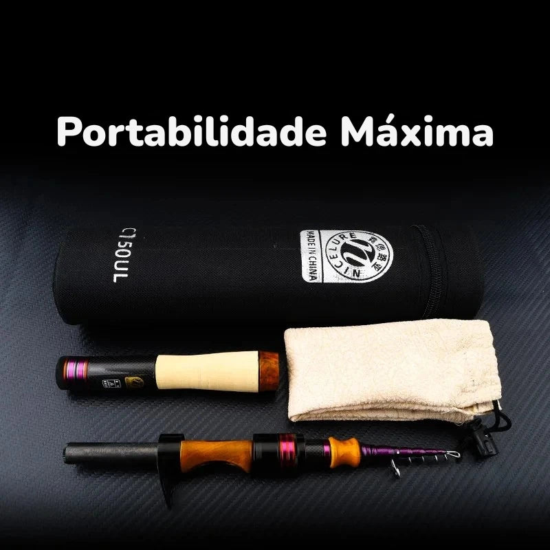 Vara de Pesca Telescópica em Carbono – Spinning e Casting
